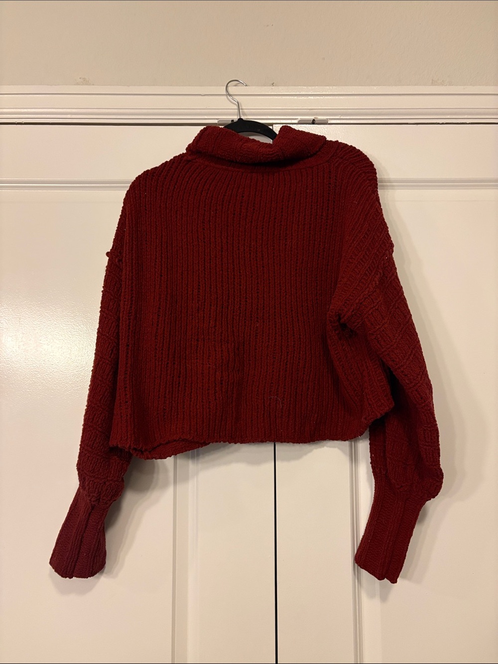 Free People Chunky Cowl Neck Sweater - Burgundy - Picture 4 of 5